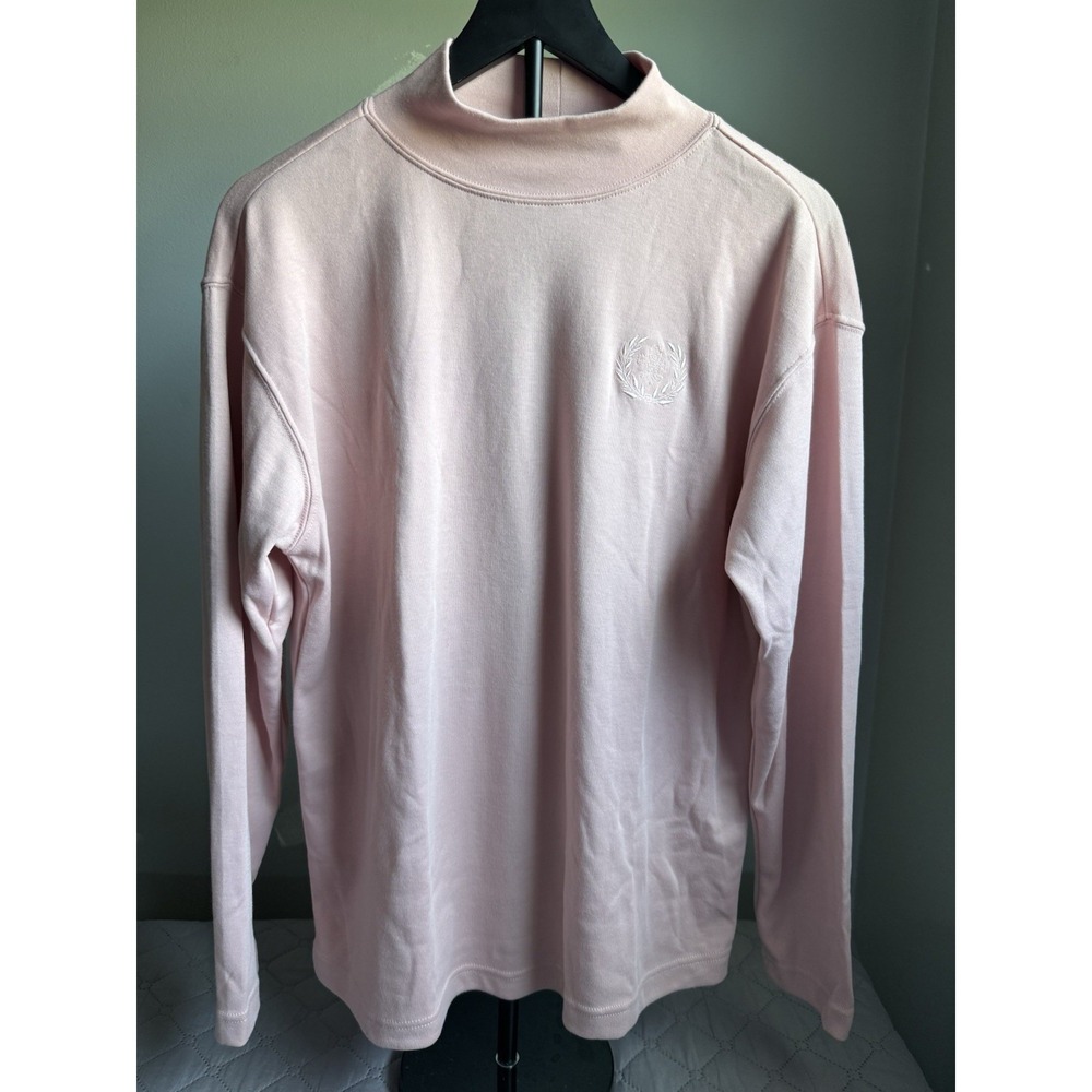 Blair‎ Medium Vintage 1990s Turtleneck Pastel Pink Embroidered
